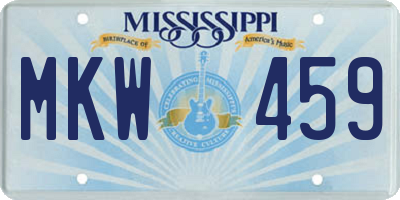 MS license plate MKW459