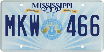 MS license plate MKW466