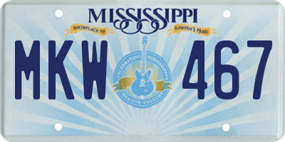 MS license plate MKW467