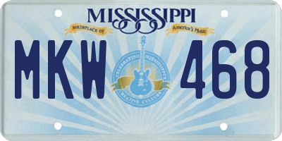 MS license plate MKW468