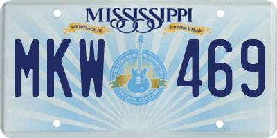 MS license plate MKW469
