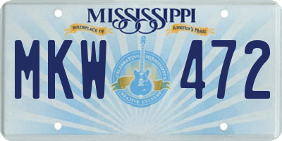 MS license plate MKW472