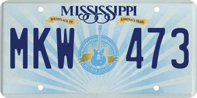 MS license plate MKW473