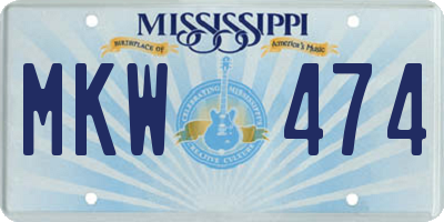 MS license plate MKW474