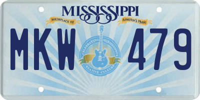 MS license plate MKW479