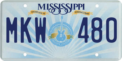 MS license plate MKW480