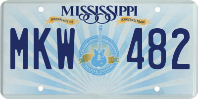 MS license plate MKW482