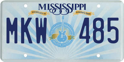 MS license plate MKW485