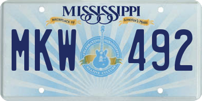 MS license plate MKW492