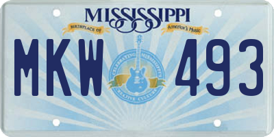 MS license plate MKW493