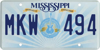 MS license plate MKW494