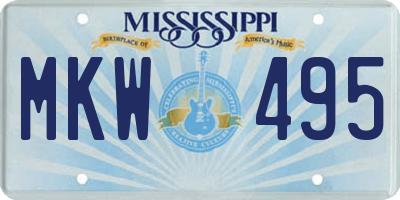 MS license plate MKW495