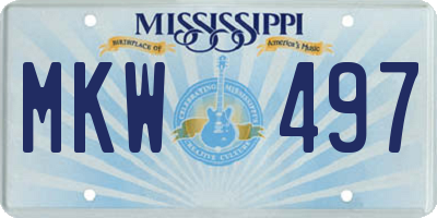 MS license plate MKW497