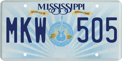 MS license plate MKW505