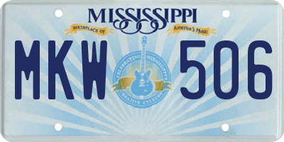 MS license plate MKW506