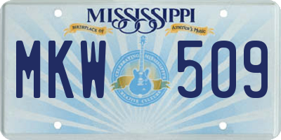 MS license plate MKW509