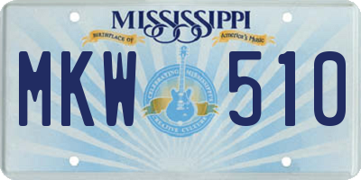 MS license plate MKW510