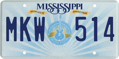 MS license plate MKW514