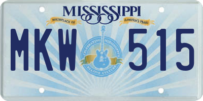 MS license plate MKW515