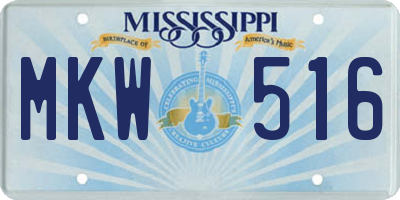 MS license plate MKW516