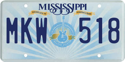 MS license plate MKW518