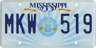 MS license plate MKW519