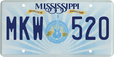 MS license plate MKW520