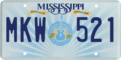 MS license plate MKW521