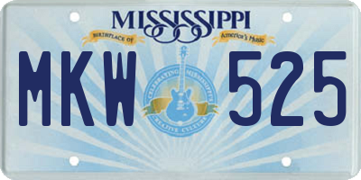 MS license plate MKW525