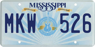 MS license plate MKW526