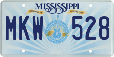MS license plate MKW528