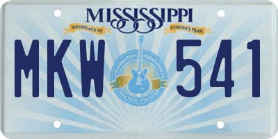 MS license plate MKW541
