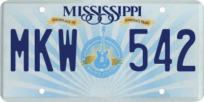 MS license plate MKW542