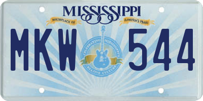 MS license plate MKW544
