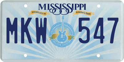 MS license plate MKW547