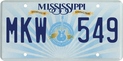MS license plate MKW549