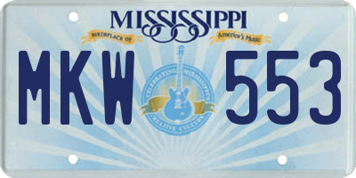 MS license plate MKW553
