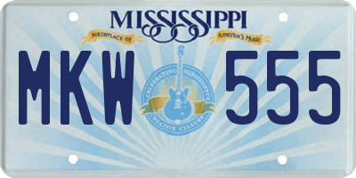 MS license plate MKW555