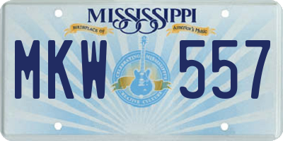 MS license plate MKW557
