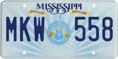 MS license plate MKW558