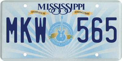MS license plate MKW565