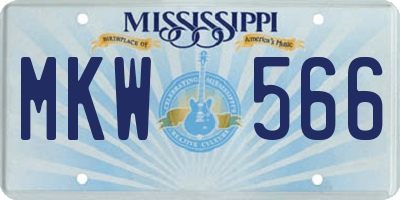 MS license plate MKW566