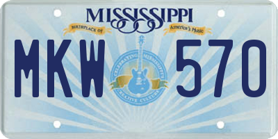 MS license plate MKW570
