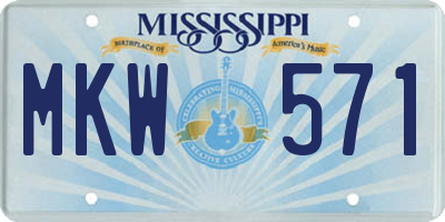 MS license plate MKW571
