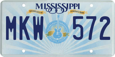 MS license plate MKW572
