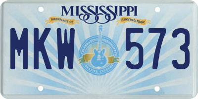 MS license plate MKW573