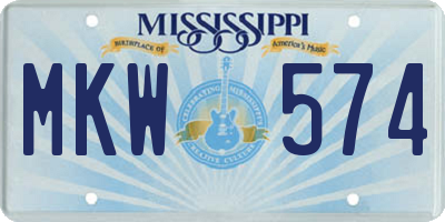 MS license plate MKW574