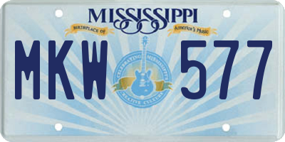 MS license plate MKW577