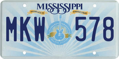 MS license plate MKW578