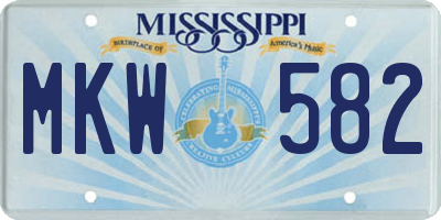 MS license plate MKW582